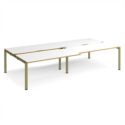 Adapt sliding top double B2B desks 1600mm deep - STE3216-GN-WO