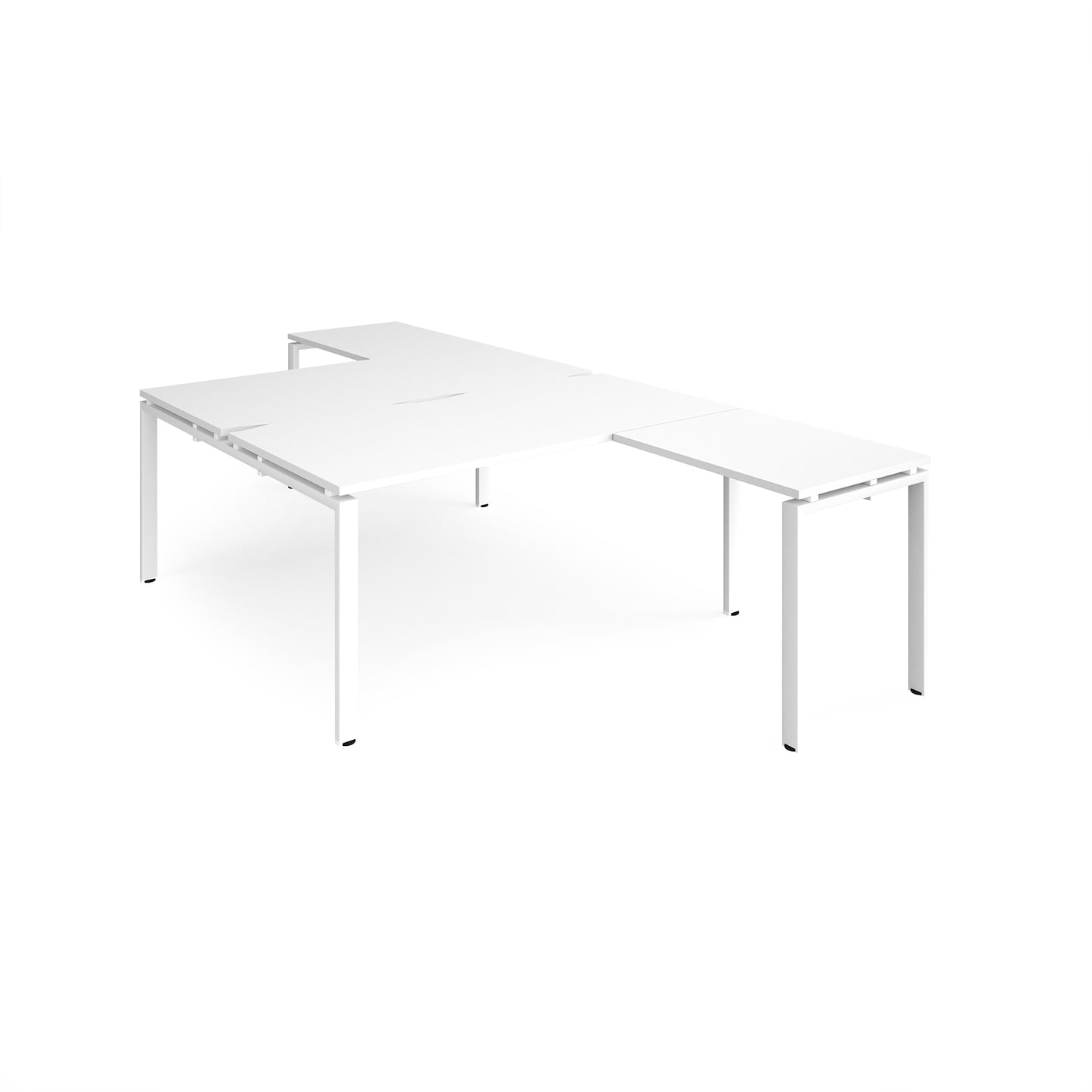 Adapt back to back desk with return - ER16168-WH-WH