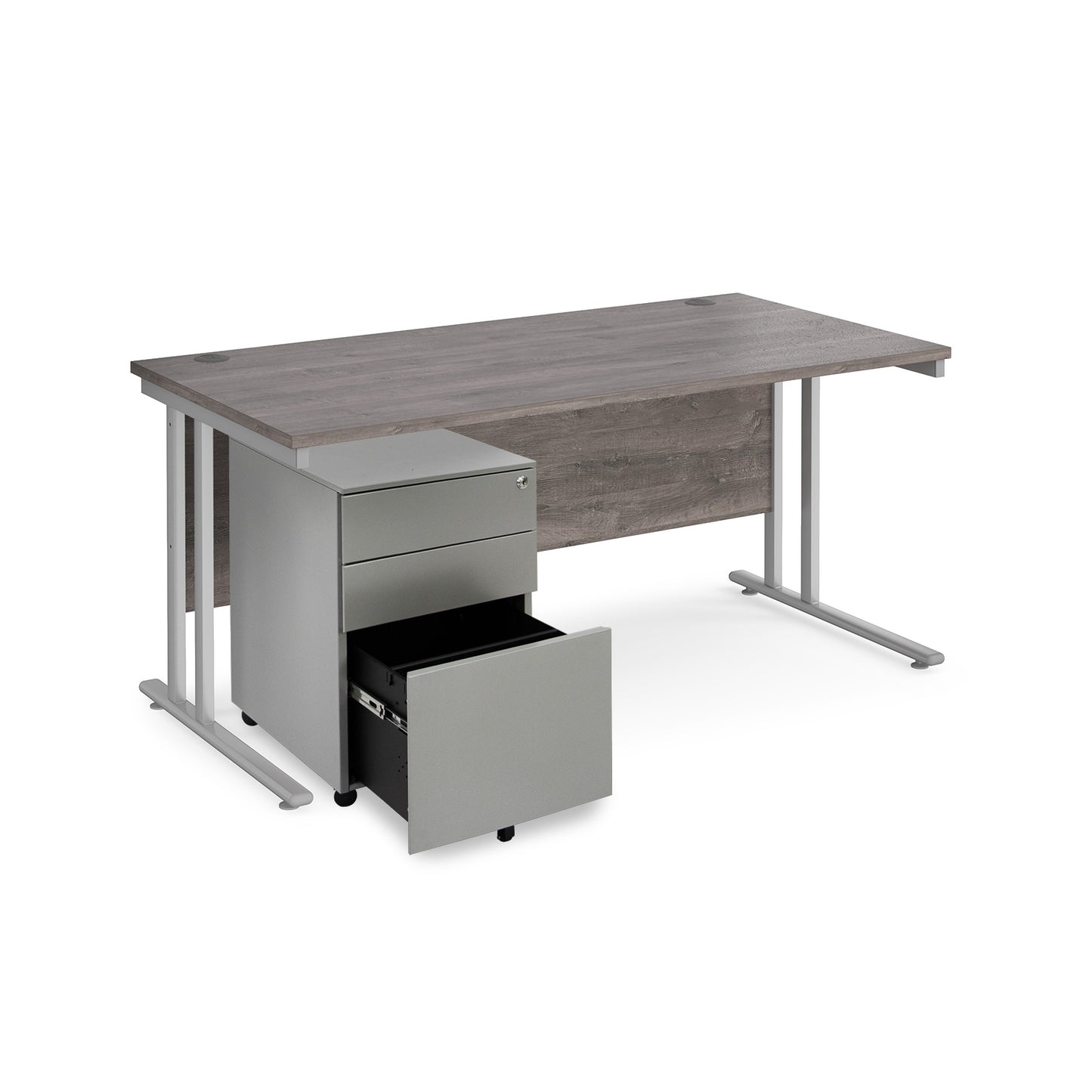 Maestro 25 bundle straight 1600 desk with 3 drawer pedestal - SBS16GO