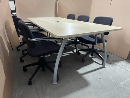 Set of 6 Connection Adjustable chairs and Senator Meeting Table - Can Deliver