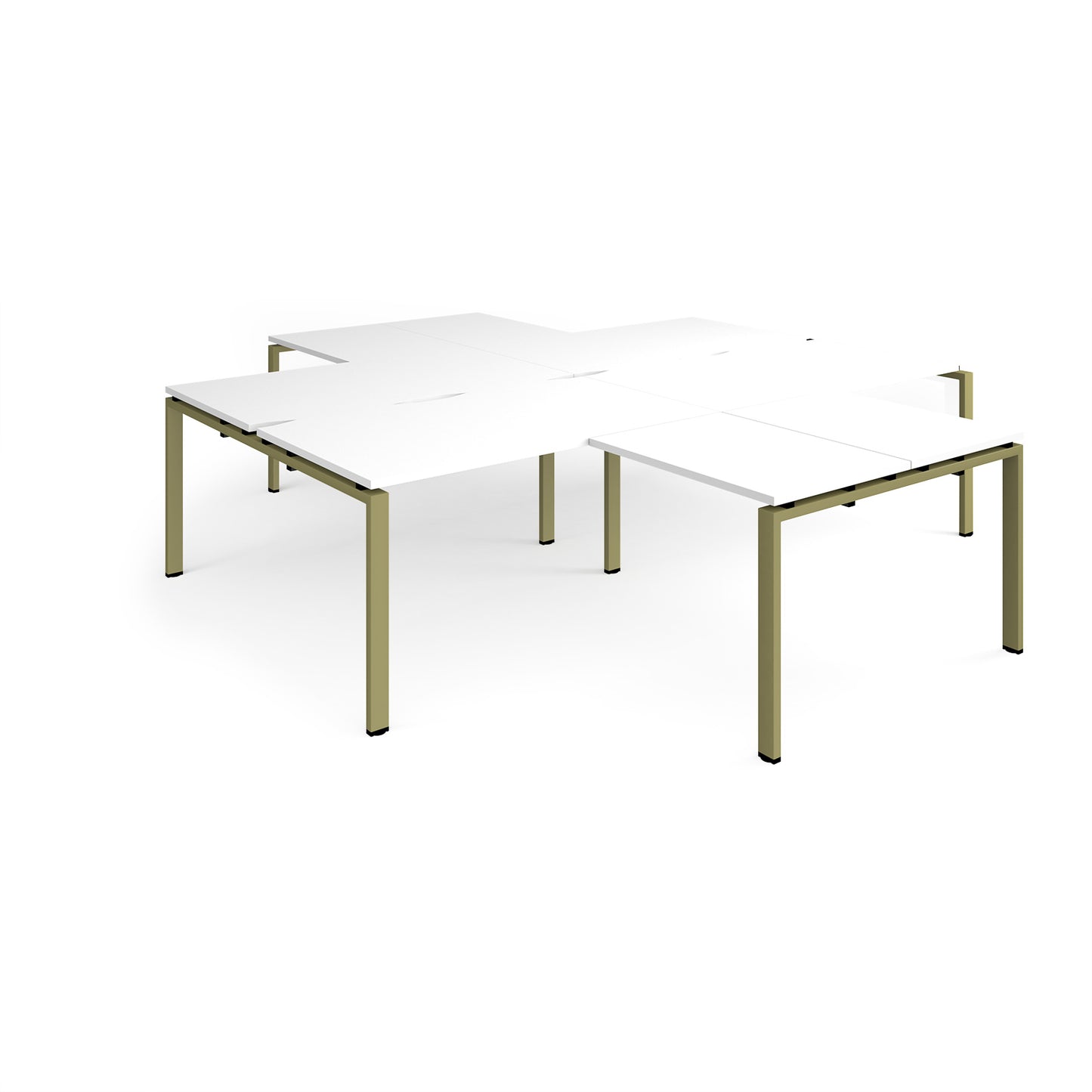 Adapt 4 desk cluster with returns - ER28168-GN-WH