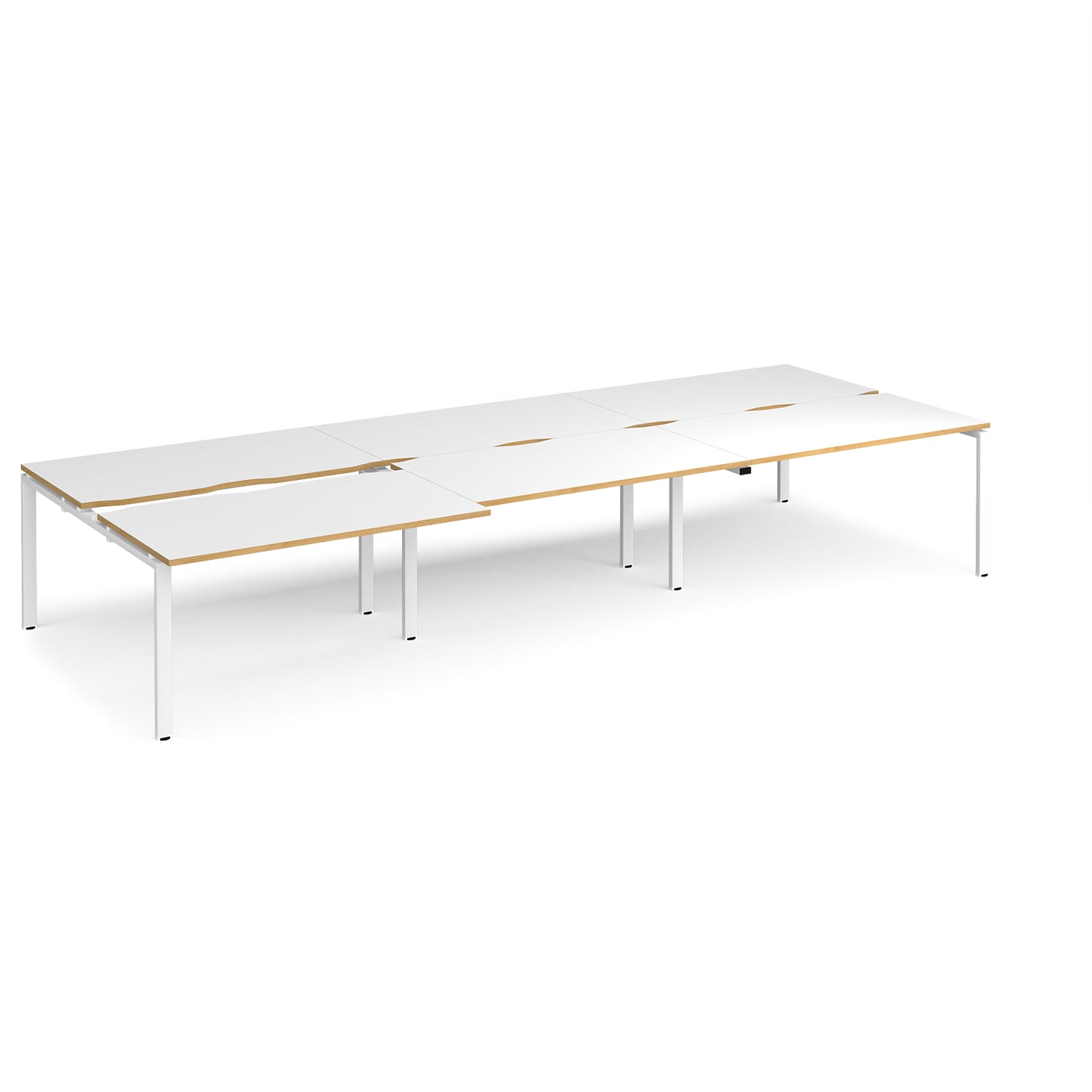 Adapt sliding top triple B2B desks 1600mm deep - STE4216-WH-WO