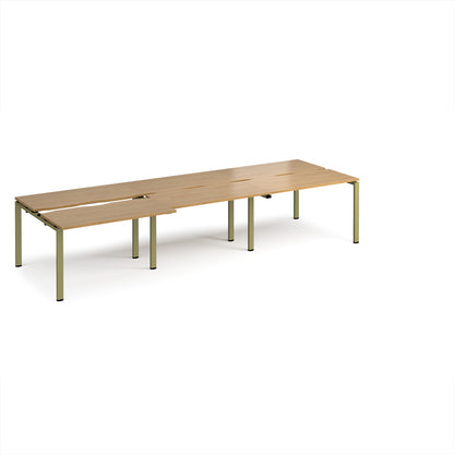 Adapt sliding top triple B2B desks 1200mm deep - STE3612-GN-O