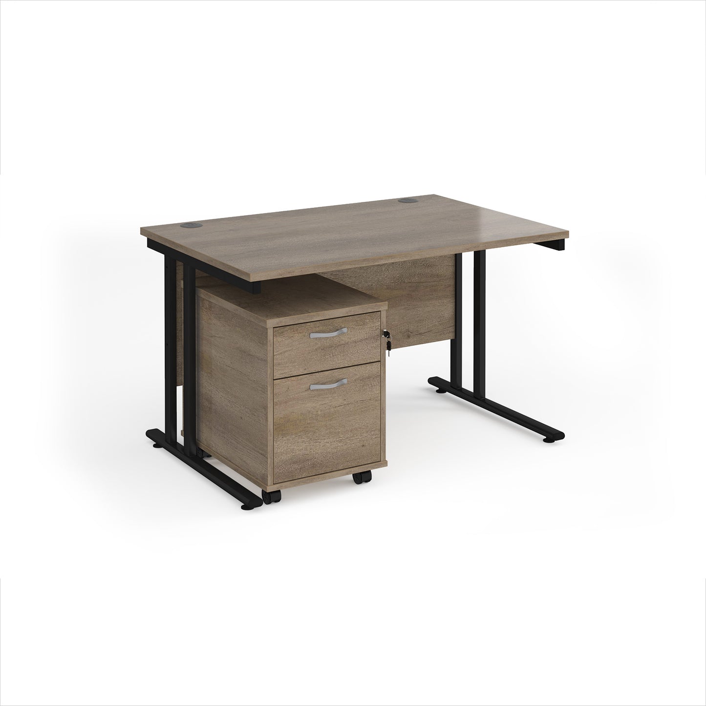 Maestro 25 desk 800mm with 2 drawer pedestal - SBK212NO