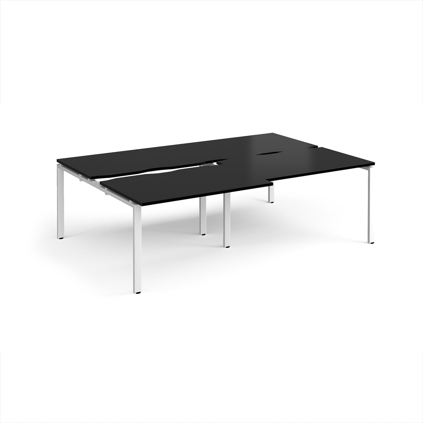 Adapt sliding top double B2B desks 1600mm deep - STE2416-WH-BK