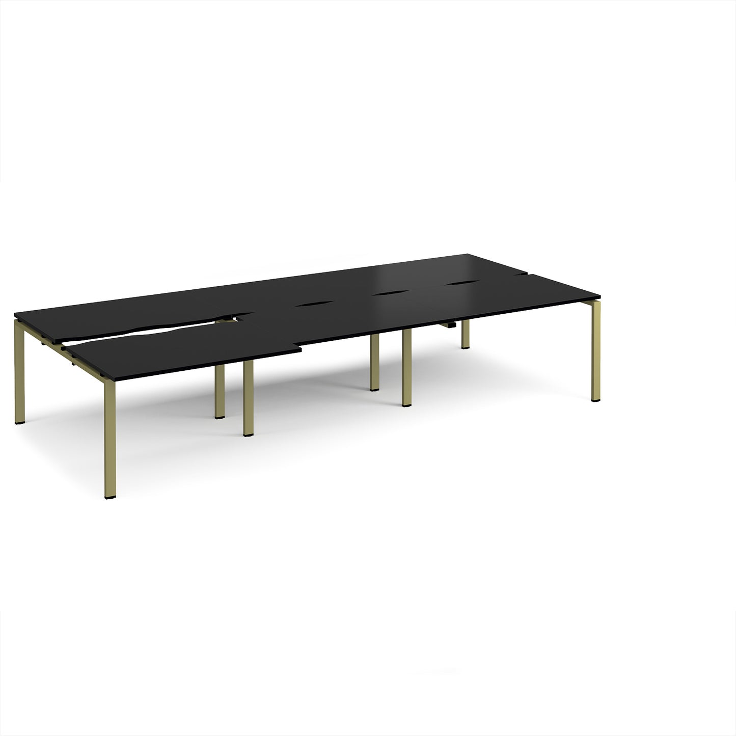Adapt sliding top triple B2B desks 1600mm deep - STE3616-GN-BK