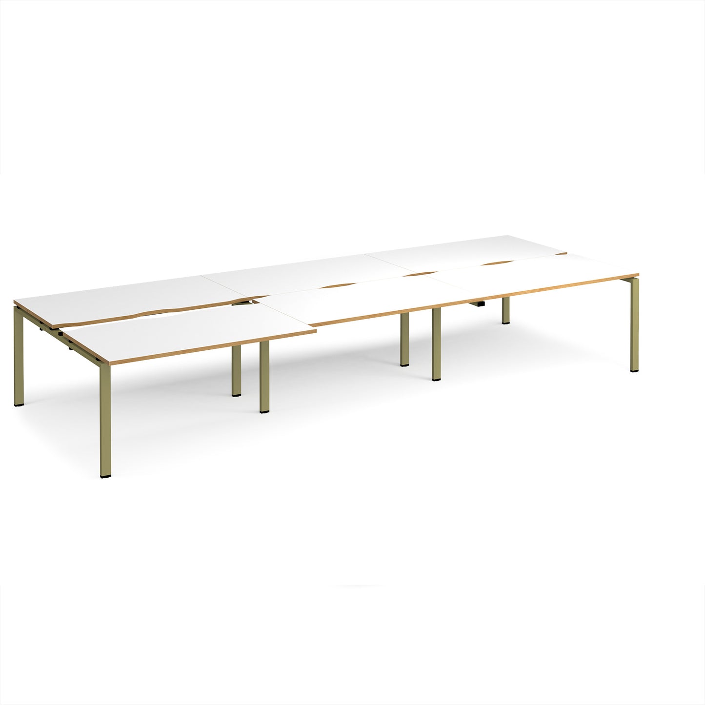 Adapt sliding top triple B2B desks 1600mm deep - STE4216-GN-WO