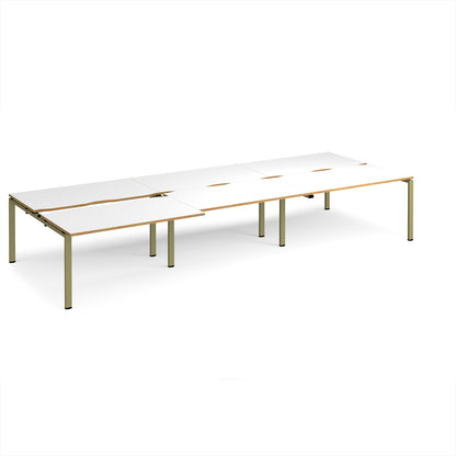 Adapt sliding top triple B2B desks 1600mm deep - STE4216-GN-WO