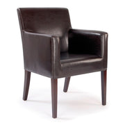 Modern Cubed Armchair Upholstered in a Durable Leather Effect Finish
