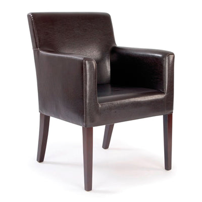 Modern Cubed Armchair Upholstered in a Durable Leather Effect Finish