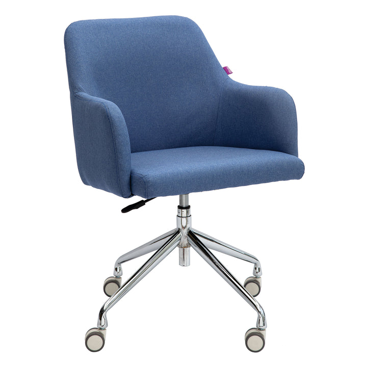 Stylish Fabric Medium Back Armchair with Both Castor & Glide Options Included