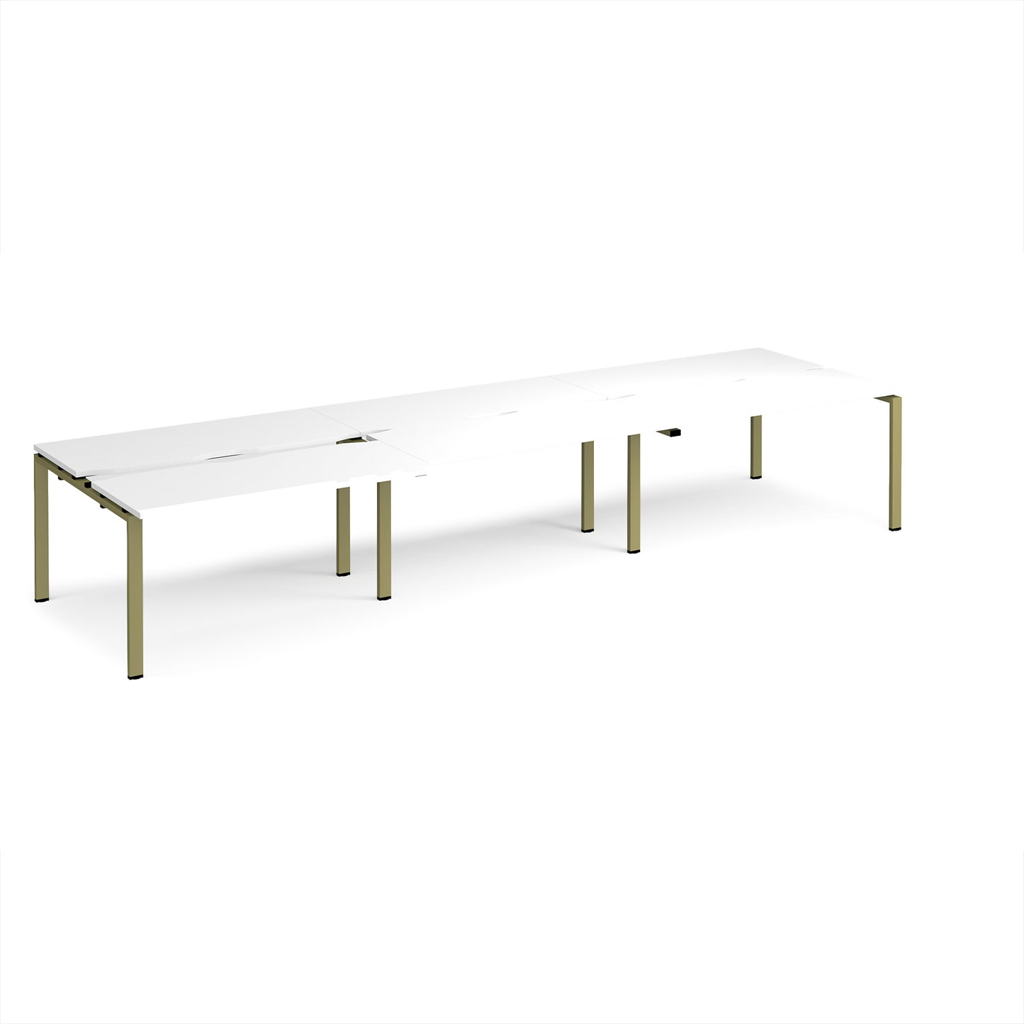 Adapt sliding top triple B2B desks 1200mm deep - STE4212-GN-WH
