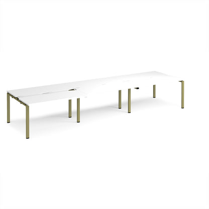 Adapt sliding top triple B2B desks 1200mm deep - STE4212-GN-WH