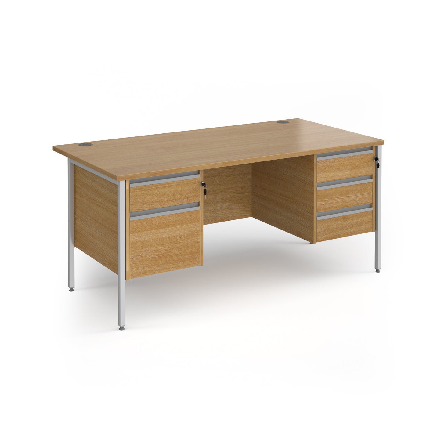 Contract 25 H-Frame straight desk with 2 and 3 drawer peds - CH16S23-S-O