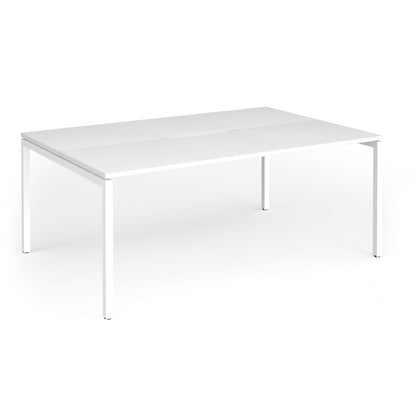 Connex Plus Goal Post back to back desks 1200mm deep - GCO1812-WH-WH