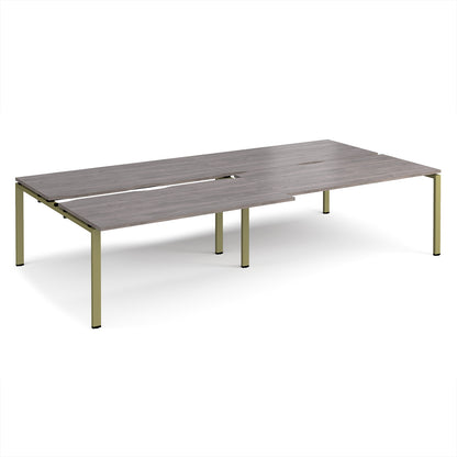 Adapt sliding top double B2B desks 1600mm deep - STE3216-GN-GO