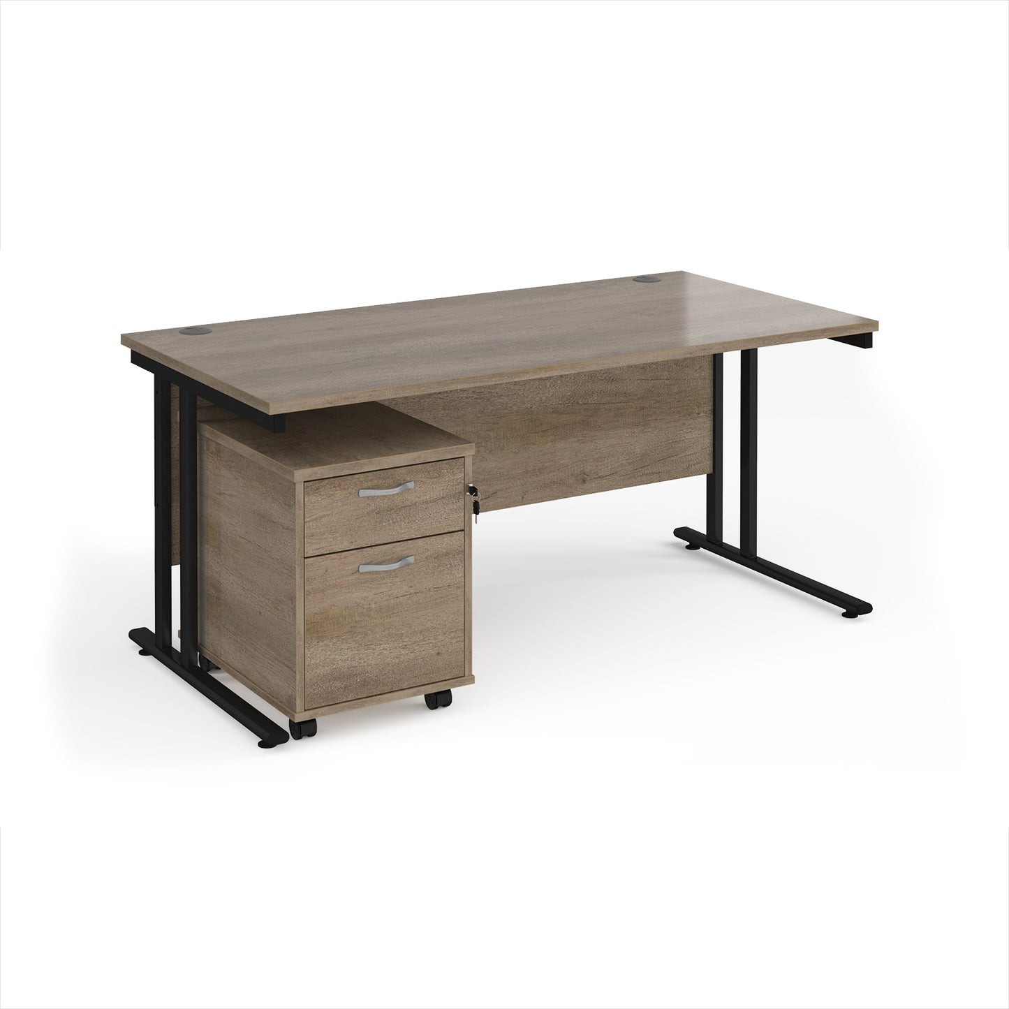 Maestro 25 desk 800mm with 2 drawer pedestal - SBK216NO