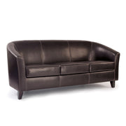 Medium Back Tub Style Three Seater Sofa Upholstered in a durable Leather Effect Finish