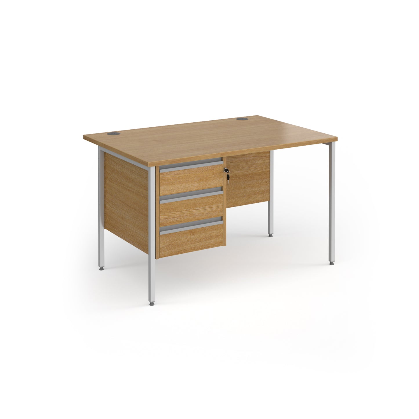 Contract 25 H-Frame straight desk with 3 drawer pedestal - CH12S3-S-O