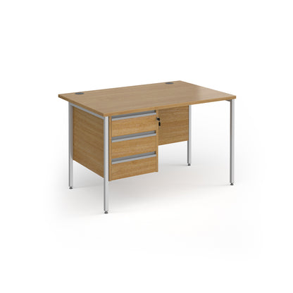 Contract 25 H-Frame straight desk with 3 drawer pedestal - CH12S3-S-O