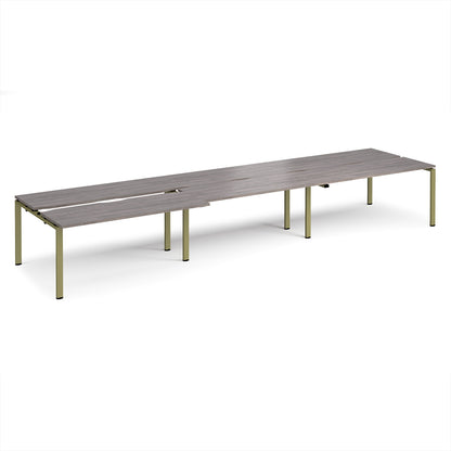 Adapt sliding top triple B2B desks 1200mm deep - STE4812-GN-GO