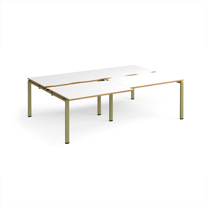 Adapt sliding top double B2B desks 1600mm deep - STE2416-GN-WO
