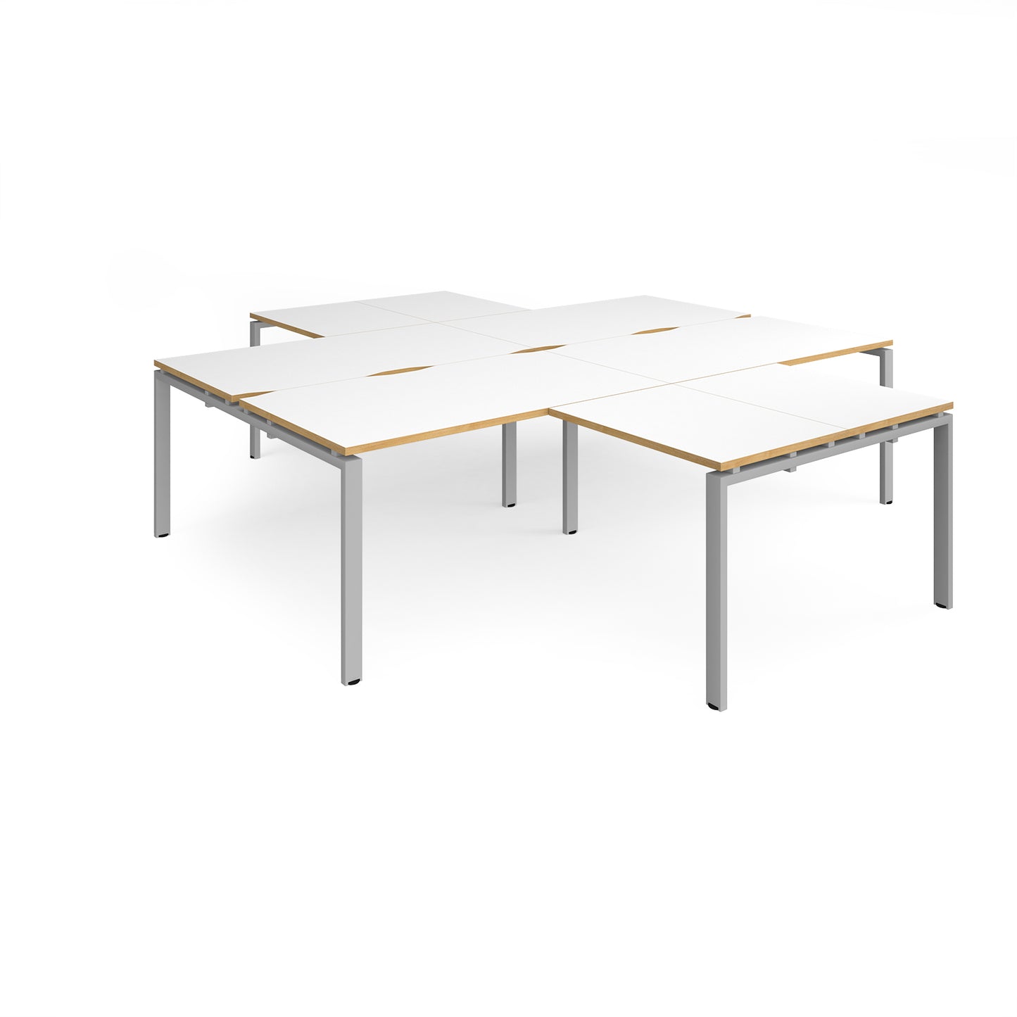 Adapt 4 desk cluster with returns - ER28168-S-WO