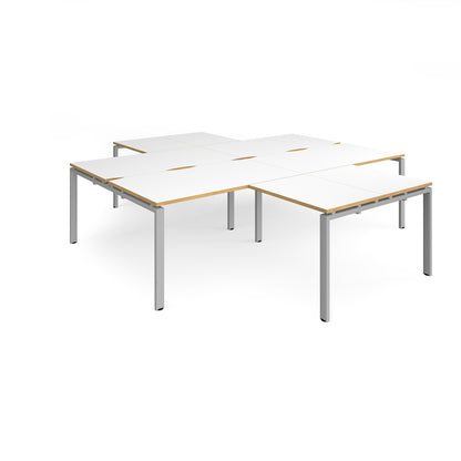 Adapt 4 desk cluster with returns - ER28168-S-WO