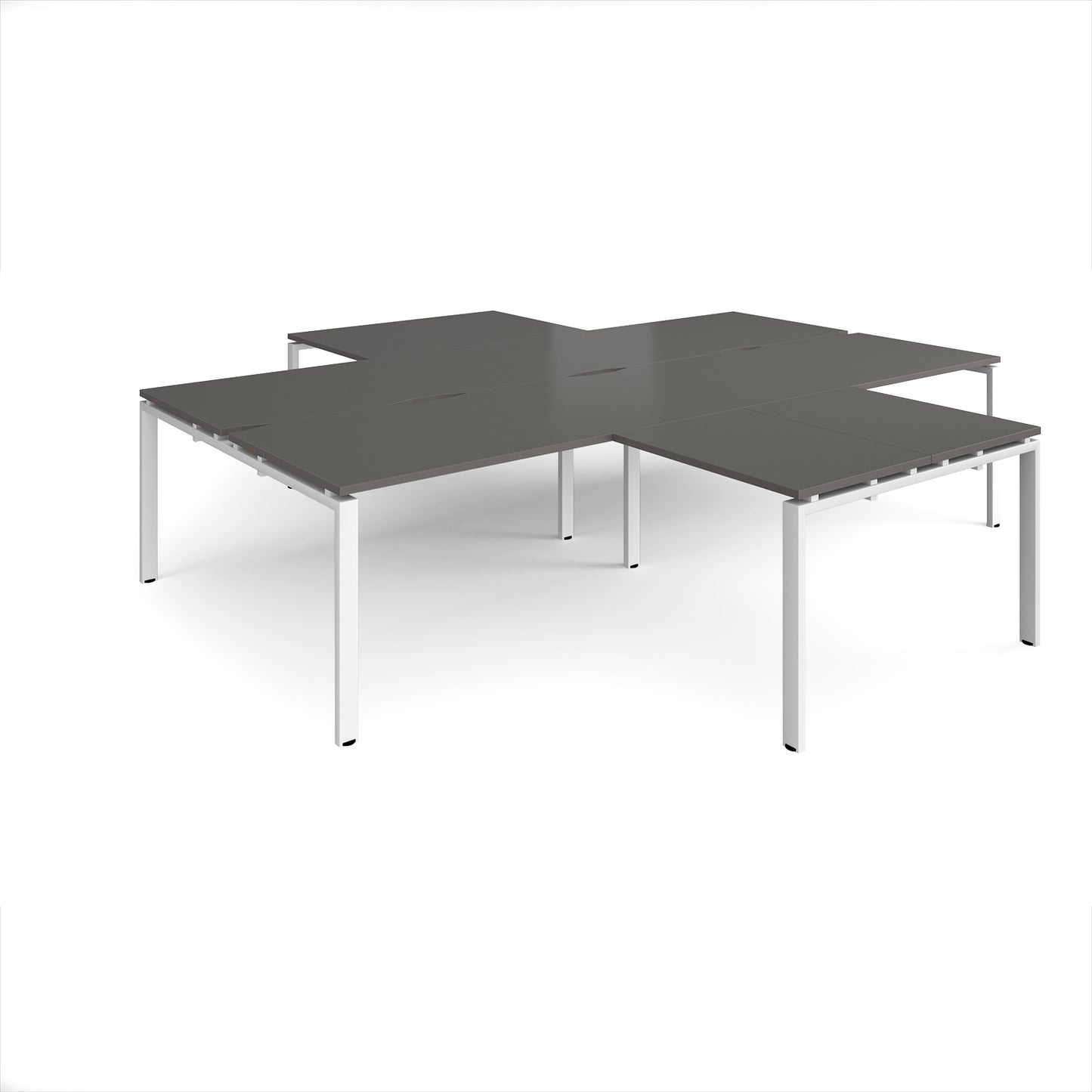 Adapt 4 desk cluster with returns - ER32168-WH-OG