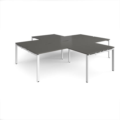Adapt 4 desk cluster with returns - ER32168-WH-OG