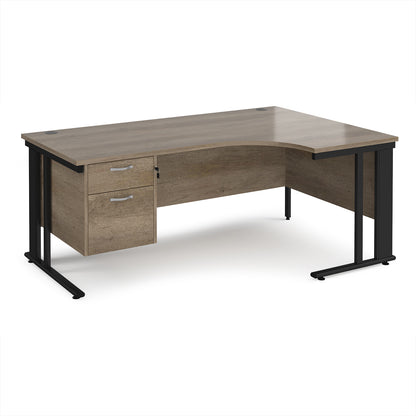 Maestro 25 cable managed right hand ergonomic desk with 2 drawer ped - MCM18ERP2KNO