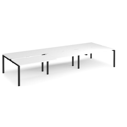 Adapt sliding top triple B2B desks 1600mm deep - STE4216-K-WH