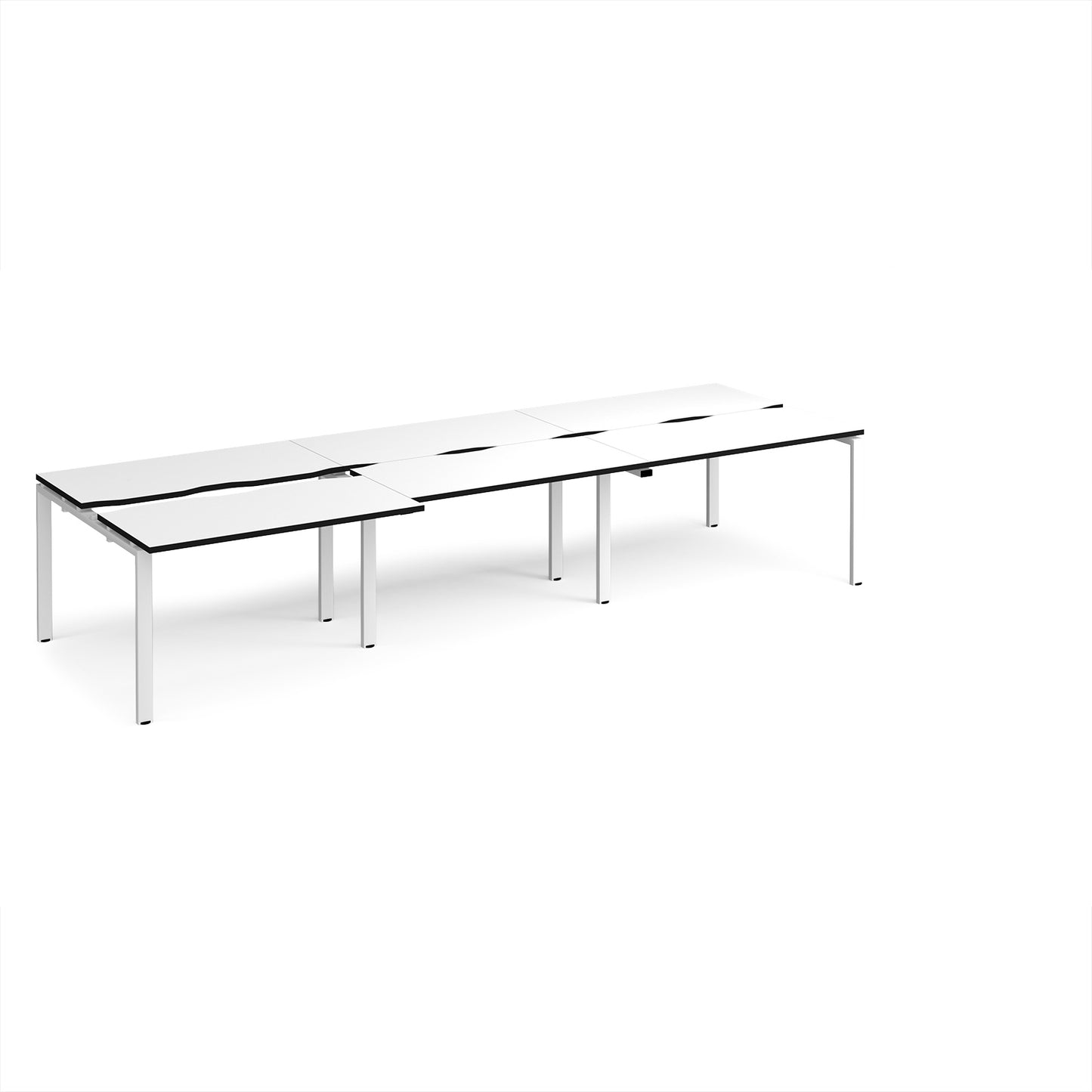 Adapt sliding top triple B2B desks 1200mm deep - STE3612-WH-WK