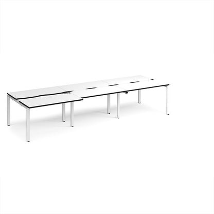 Adapt sliding top triple B2B desks 1200mm deep - STE3612-WH-WK