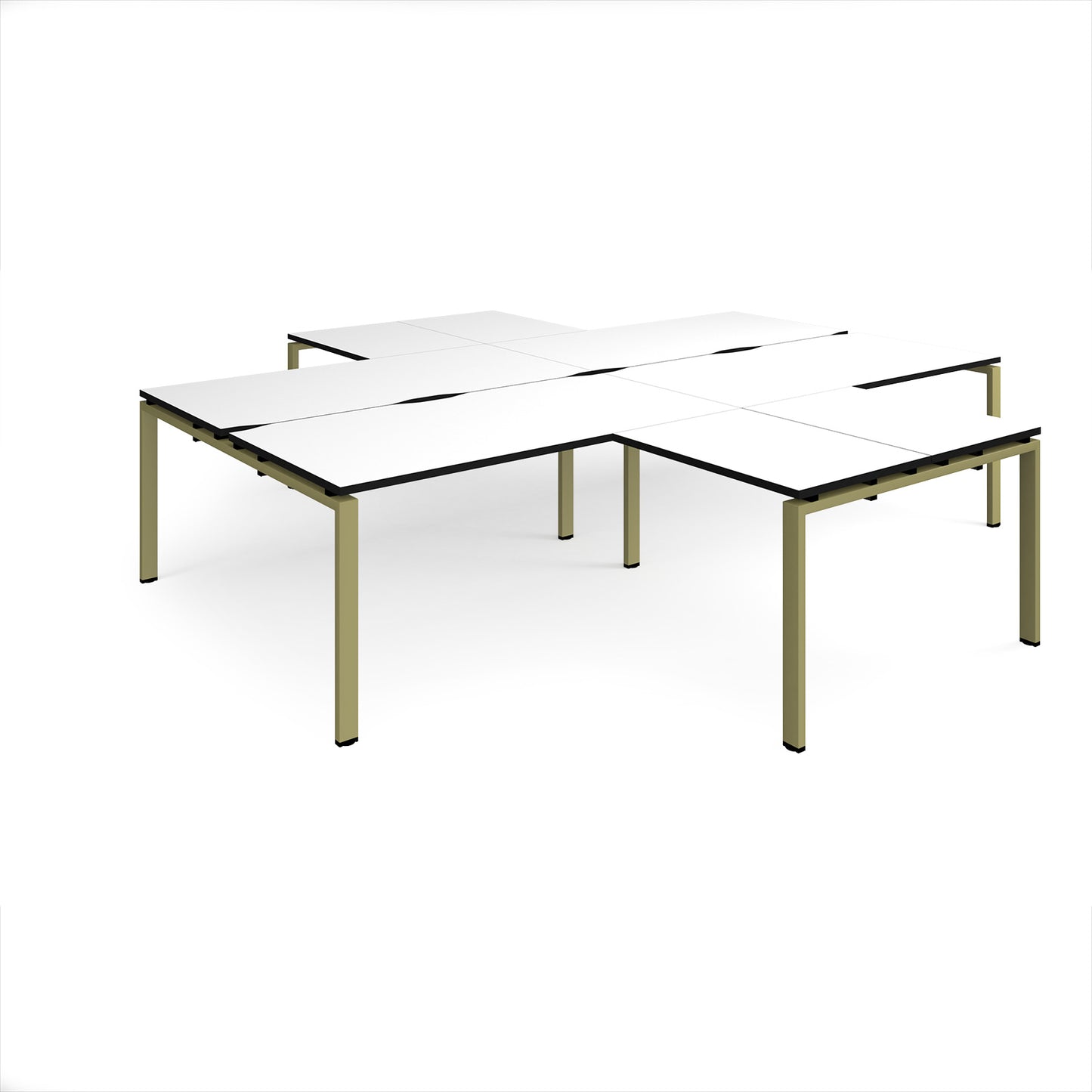 Adapt 4 desk cluster with returns - ER32168-GN-WK