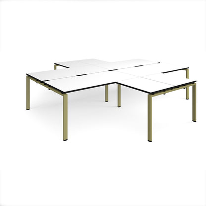 Adapt 4 desk cluster with returns - ER32168-GN-WK
