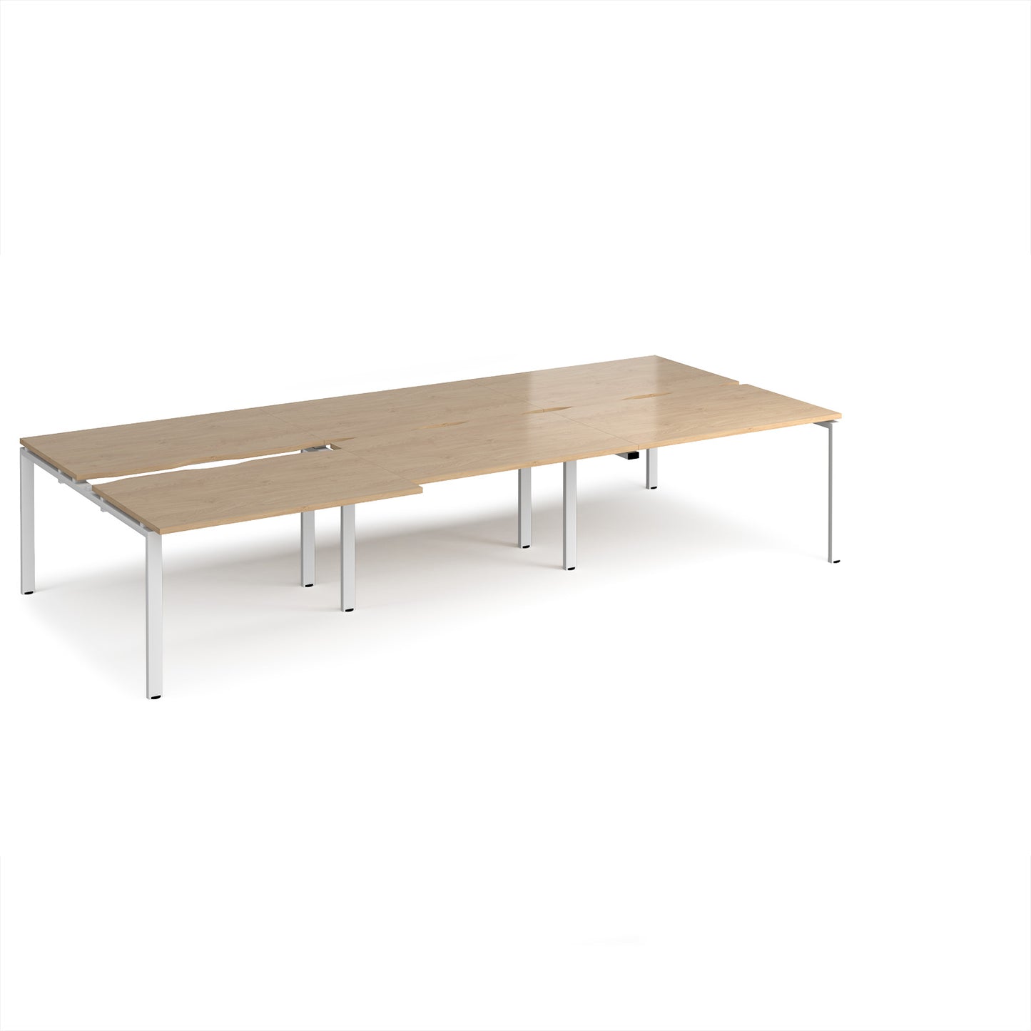 Adapt sliding top triple B2B desks 1600mm deep - STE3616-WH-KO