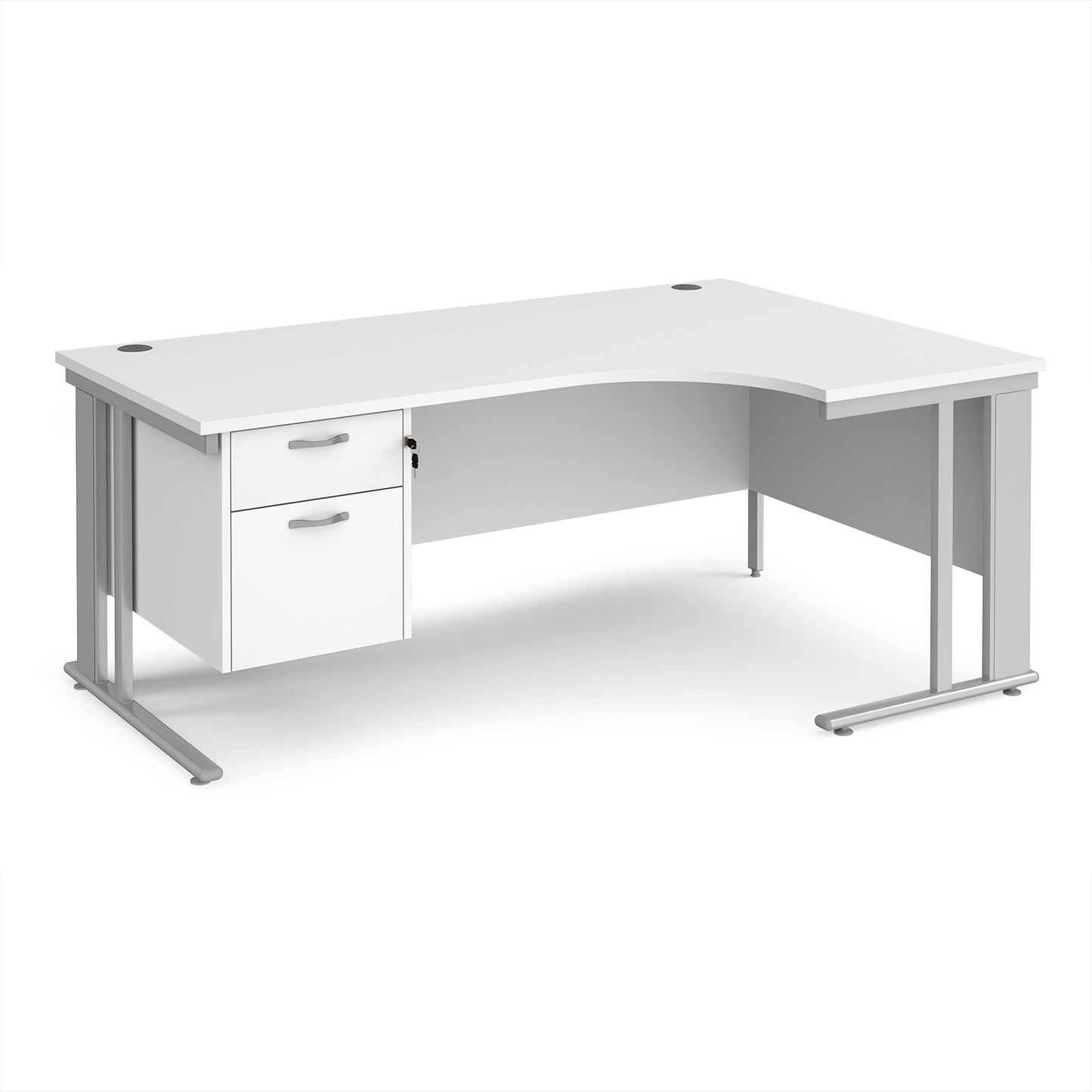 Maestro 25 cable managed right hand ergonomic desk with 2 drawer ped - MCM18ERP2SWH