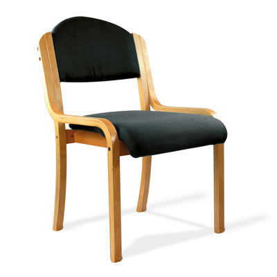 Beech Framed Stackable Side Chair with Upholstered and Padded Seat and Backrest