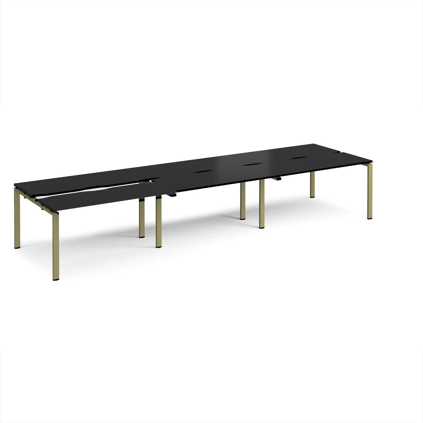 Adapt sliding top triple B2B desks 1200mm deep - STE4212-GN-BK