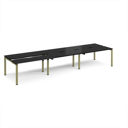 Adapt sliding top triple B2B desks 1200mm deep - STE4212-GN-BK