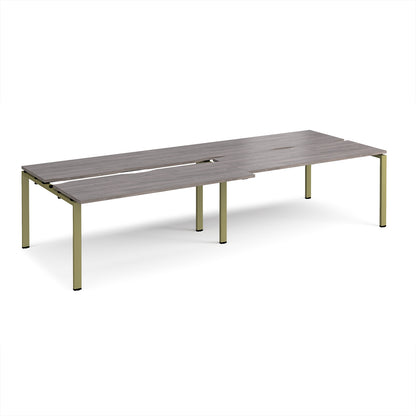 Adapt sliding top double B2B desks 1200mm deep - STE3212-GN-GO