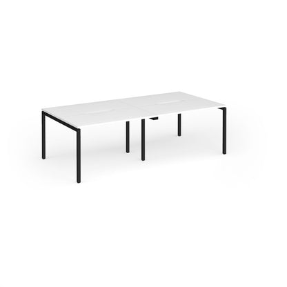 Connex Plus Goal Post Double Back to Back Desks 1200mm deep - GCO2412-K-WH