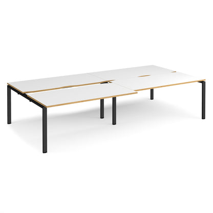 Adapt sliding top double B2B desks 1600mm deep - STE3216-K-WO