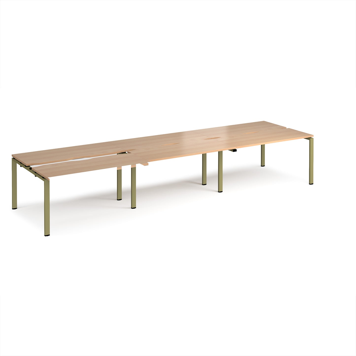 Adapt sliding top triple B2B desks 1200mm deep - STE4212-GN-B