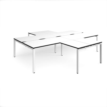 Adapt 4 desk cluster with returns - ER32168-WH-WK