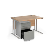 Maestro 25 bundle straight 1200 desk with 3 drawer pedestal