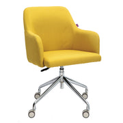 Stylish Fabric Medium Back Armchair with Both Castor & Glide Options Included