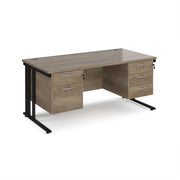 Maestro 25 cable managed 800mm deep desk with 2 & 3 drawer peds