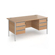 Contract 25 H-Frame straight desk with 3 and 3 drawer peds